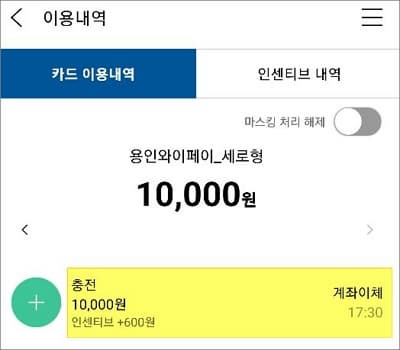 카드 이용내역 조회
