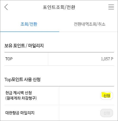 현재 보유중인 포인트 조회