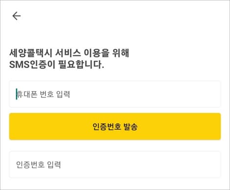 휴대폰 번호 입력