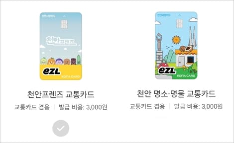 천안사랑카드 교통카드